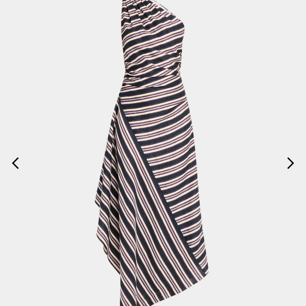 A.L.C. Lyn Stripe One-Shoulder Midi Dress - Picture 1 of 4